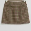 Discount & Other Stories A-Line Mini Skirt Beige Checks