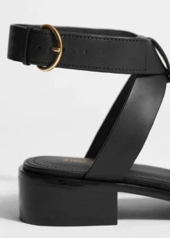 Best & Other Stories Ankle-Strap Leather Sandals Black