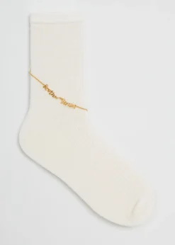 Hot & Other Stories Anklet Embellished Socks Ivory