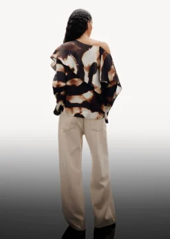 Best Sale & Other Stories Asymmetric Satin Blouse Brown