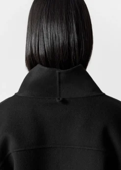 Best & Other Stories Asymmetric Wool-Blend Cape Black