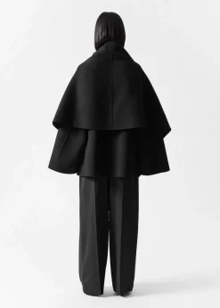 Best & Other Stories Asymmetric Wool-Blend Cape Black