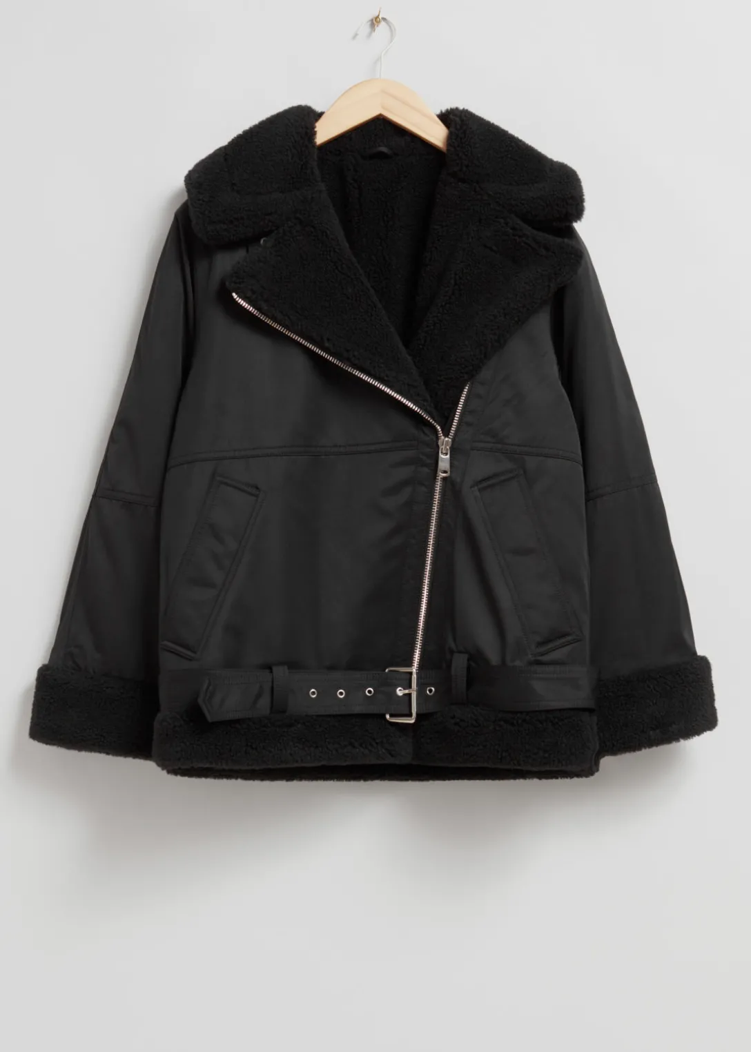 Cheap & Other Stories Aviator Jacket Black