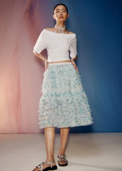 Online & Other Stories Beaded Off-Shoulder Top White