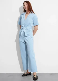 Hot & Other Stories Belted Corduroy Jumpsuit