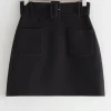 Online & Other Stories Belted Mini Skirt Black
