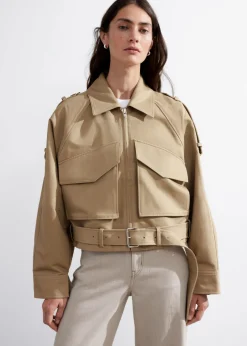 Best & Other Stories Belted Patch-Pocket Jacket