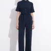 Cheap & Other Stories Belted Short Sleeve Jumpsuit