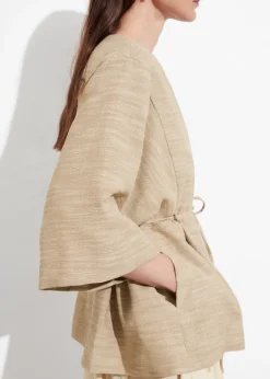 Outlet & Other Stories Belted Silk-Blend Jacket Beige