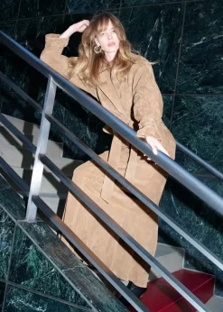 Flash Sale & Other Stories Belted Suede Jacket Brown