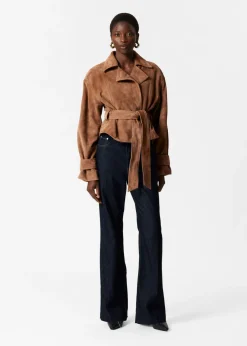 Flash Sale & Other Stories Belted Suede Jacket Brown