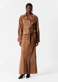 Flash Sale & Other Stories Belted Suede Jacket Brown