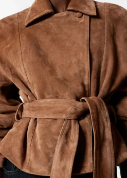 Flash Sale & Other Stories Belted Suede Jacket Brown
