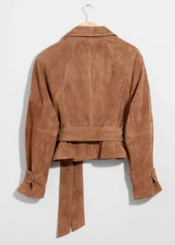 Flash Sale & Other Stories Belted Suede Jacket Brown