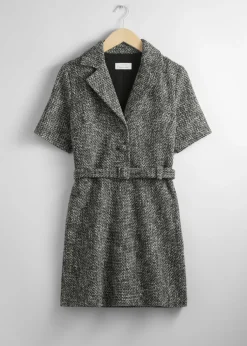 Online & Other Stories Belted Tweed Mini Dress