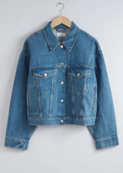 Outlet & Other Stories Boxy Denim Jacket Mid Blue