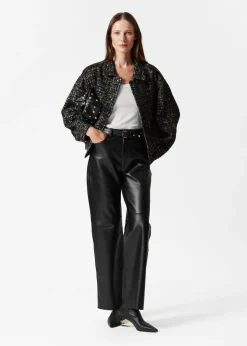 Best & Other Stories Boxy Tweed Jacket Black Tweed