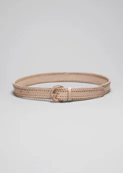 New & Other Stories Braided Leather Belt Beige