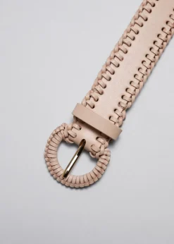 New & Other Stories Braided Leather Belt Beige