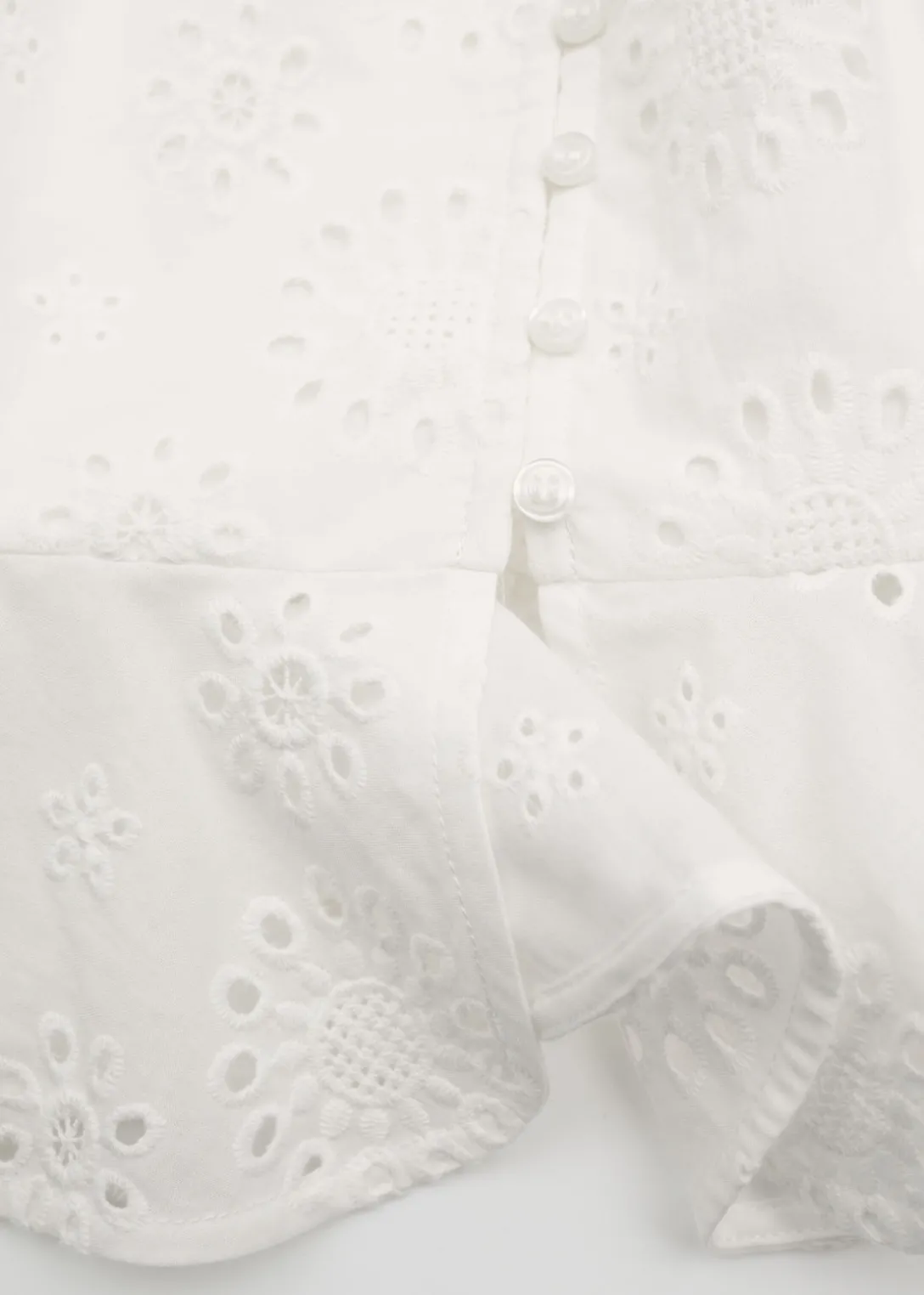 New & Other Stories Broderie Anglaise Frilled Blouse White