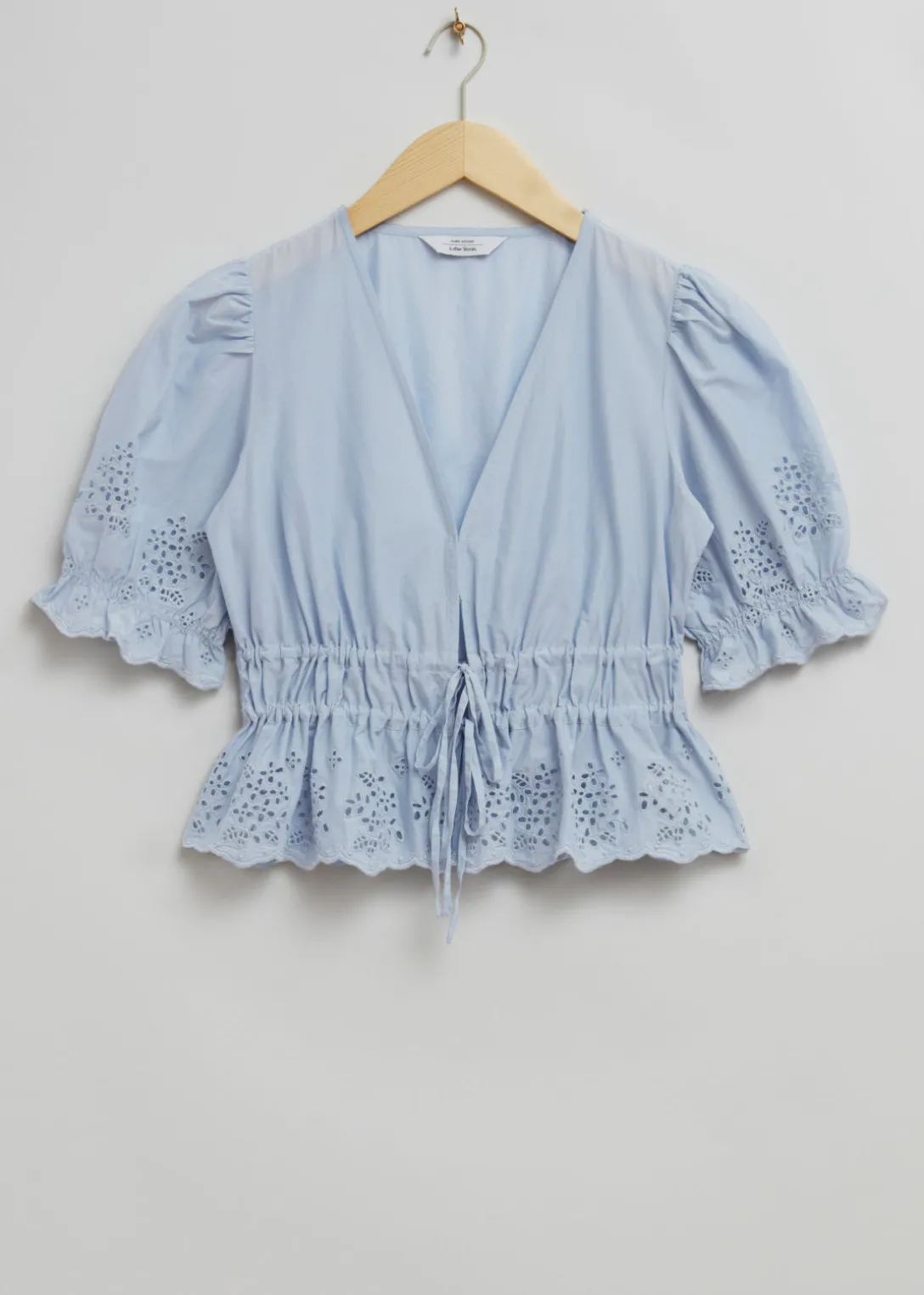 Online & Other Stories Broderie Anglaise Puff Sleeve Blouse