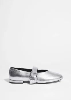Store & Other Stories Buckled Leather Ballerinas