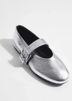 Store & Other Stories Buckled Leather Ballerinas