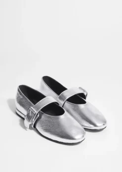 Store & Other Stories Buckled Leather Ballerinas