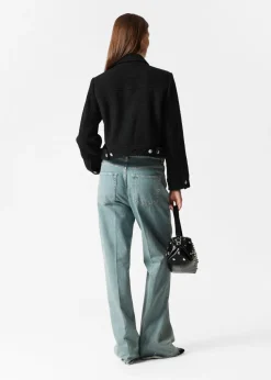 Hot & Other Stories Buttoned Bouclé Jacket Black