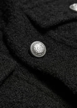 Hot & Other Stories Buttoned Bouclé Jacket Black