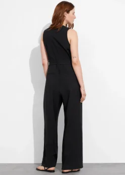 Store & Other Stories Buttoned Sleeveless Jumpsuit Black