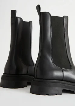 Sale & Other Stories Chunky Chelsea Leather Boots Black