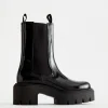Online & Other Stories Chunky Platform Chelsea Leather Boots Black