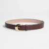 Shop & Other Stories Classic Croco-Leather Belt Brown