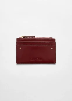 Clearance & Other Stories Classic Leather Cardholder Burgundy
