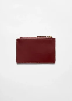 Clearance & Other Stories Classic Leather Cardholder Burgundy