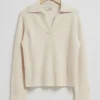 Discount & Other Stories Collared Cashmere Sweater Cream