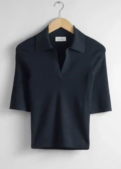 New & Other Stories Collared Short-Sleeve Top