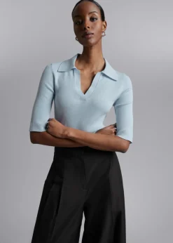 New & Other Stories Collared Short-Sleeve Top