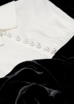 Discount & Other Stories Collared Velvet Mini Dress Black