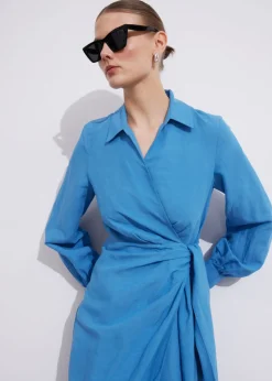 New & Other Stories Collared Wrap Midi Dress
