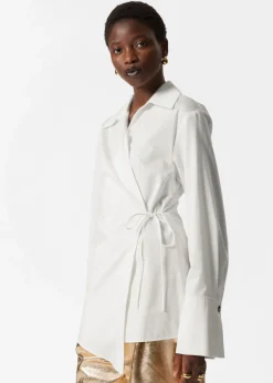 Discount & Other Stories Cotton Wrap Shirt White