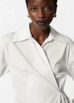 Discount & Other Stories Cotton Wrap Shirt White