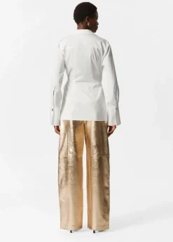 Discount & Other Stories Cotton Wrap Shirt White