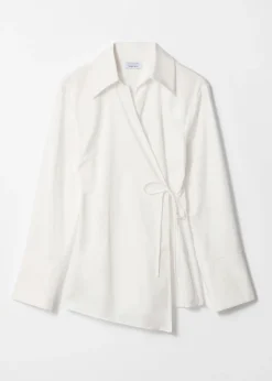 Discount & Other Stories Cotton Wrap Shirt White