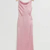 Sale & Other Stories Cowl-Neck Satin Dress Dusty Pink