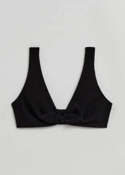 Discount & Other Stories Crepe Knot Tie Bikini Top