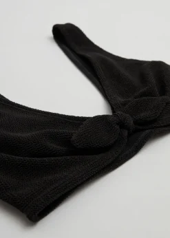 Discount & Other Stories Crepe Knot Tie Bikini Top