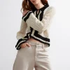 Flash Sale & Other Stories Crocheted Cardigan Cream/Black
