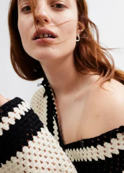 Flash Sale & Other Stories Crocheted Cardigan Cream/Black